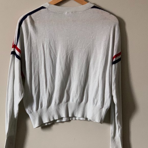 white. blue, and red sweater - Picture 2 of 2